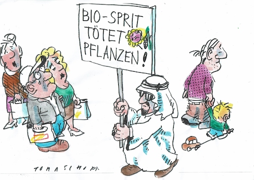 Cartoon: Biosprit (medium) by Jan Tomaschoff tagged kraftstoff,erdöl,biosprict,opec,kraftstoff,erdöl,biosprict,opec