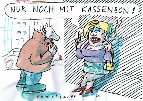 Cartoon: Bon (medium) by Jan Tomaschoff tagged kassenbon,steuern,dienstleistung,kassenbon,steuern,dienstleistung