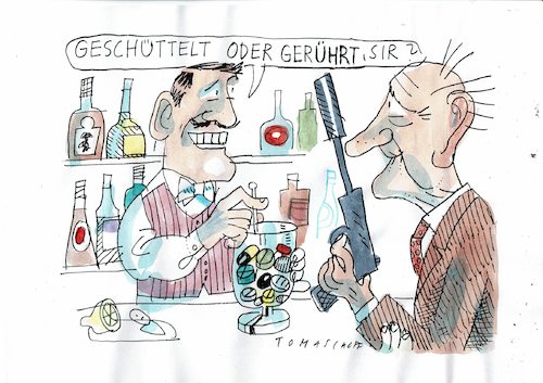 Cartoon: Bond Senior (medium) by Jan Tomaschoff tagged alter,medikamente,alter,medikamente