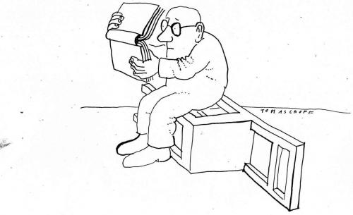 Cartoon: Bücher (medium) by Jan Tomaschoff tagged frankfurter,buchmesse,leipziger,buch,bücher,literatur