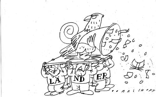 Cartoon: Bund und Länder (medium) by Jan Tomaschoff tagged staatshaushalt,schulden,verschuldung,bund,länder,gemeinden,steuern
