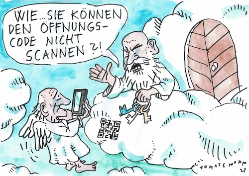 Cartoon: Code (medium) by Jan Tomaschoff tagged alte,internet,scan,alte,internet,scan