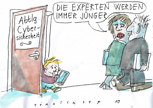 Cartoon: Cyber Sicherheit (medium) by Jan Tomaschoff tagged internetexperten,cyberkriminalität,internetexperten,cyberkriminalität