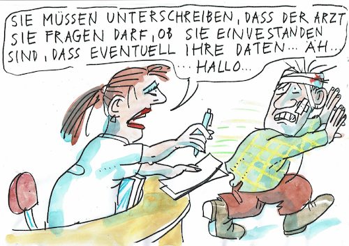 Cartoon: Datenschutz (medium) by Jan Tomaschoff tagged datenschutz,gesundheitswesen,datenschutz,gesundheitswesen