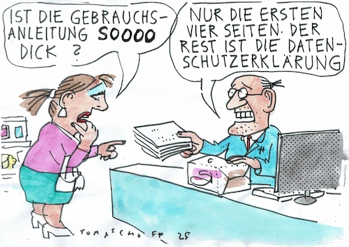 Cartoon: Datenschutz (medium) by Jan Tomaschoff tagged datenschutz,bürokratie,datenschutz,bürokratie
