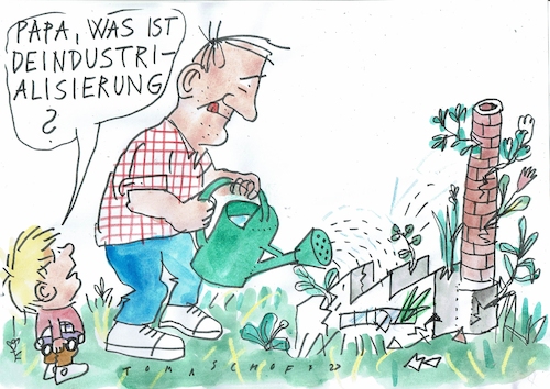 Cartoon: Deindustrialisierung (medium) by Jan Tomaschoff tagged industrie,kosten,abwanderung,deindustrualisierung,industrie,kosten,abwanderung,deindustrualisierung