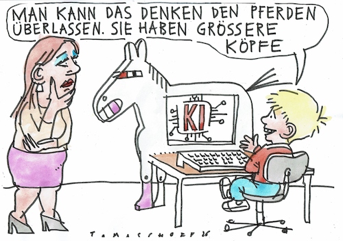Cartoon: Denken (medium) by Jan Tomaschoff tagged ki,kind,denken,ki,kind,denken