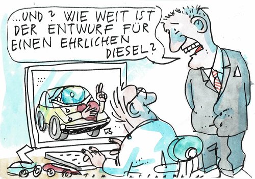 Cartoon: Diesel (medium) by Jan Tomaschoff tagged diesel,skandal,abgase,diesel,skandal,abgase