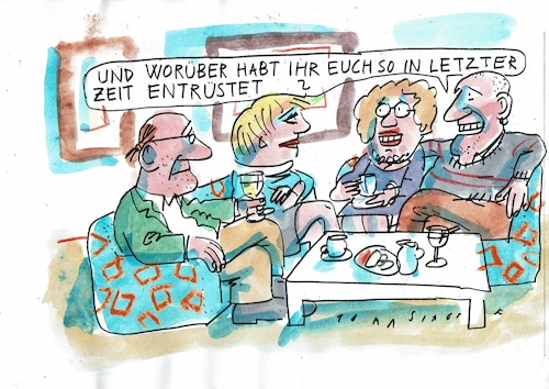 Cartoon: Entrüstung (medium) by Jan Tomaschoff tagged entrüstung,engagement,gutmenschen,entrüstung,engagement,gutmenschen