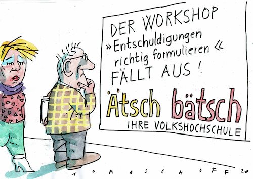 Cartoon: Entschuldigung (medium) by Jan Tomaschoff tagged höflichkeit,entschuldigung,höflichkeit,entschuldigung