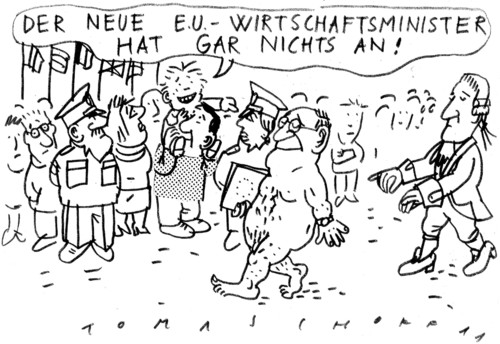 Cartoon: EU-Wirtschaftsminister (medium) by Jan Tomaschoff tagged eu,wirtschaftsminister