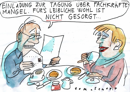 Cartoon: Fachkräfte (medium) by Jan Tomaschoff tagged fachkräftemangel,service,fachkräftemangel,service