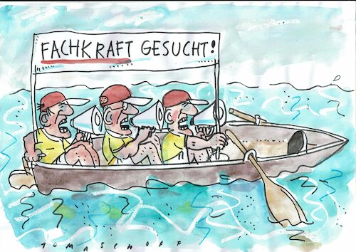 Cartoon: Fachkraft (medium) by Jan Tomaschoff tagged fachkräftemangel,arbeitsmarkt,fachkräftemangel,arbeitsmarkt