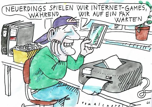 Cartoon: Fax (medium) by Jan Tomaschoff tagged digitalisierung,behörde,digitalisierung,behörde