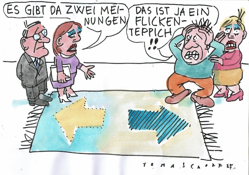 Cartoon: Flickenteppich (medium) by Jan Tomaschoff tagged meinungen,vielfalt,föderalismus,meinungen,vielfalt,föderalismus