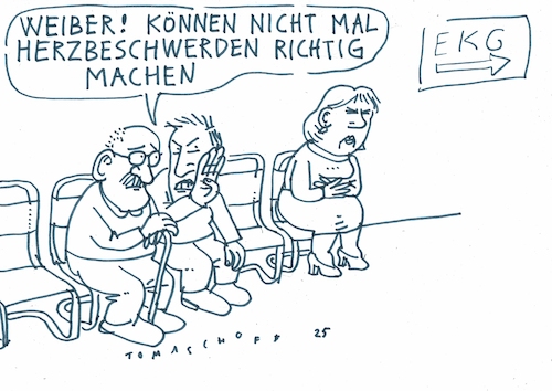 Cartoon: Frauen (medium) by Jan Tomaschoff tagged gesundheit,geschlecht,mann,frau,herzleiden,gesundheit,geschlecht,mann,frau,herzleiden