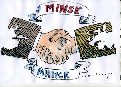 Cartoon: Friedensabkommen (medium) by Jan Tomaschoff tagged ukraine,russland,ukraine,russland