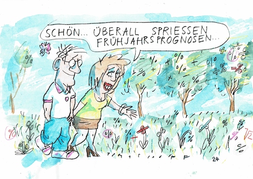 Cartoon: Frühjahr (medium) by Jan Tomaschoff tagged wirtschaft,prognosen,frühjahr,wirtschaft,prognosen,frühjahr