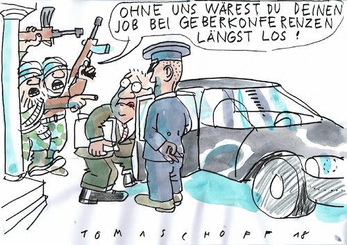 Cartoon: Geber (medium) by Jan Tomaschoff tagged kriege,milizen,geld,kriege,milizen,geld