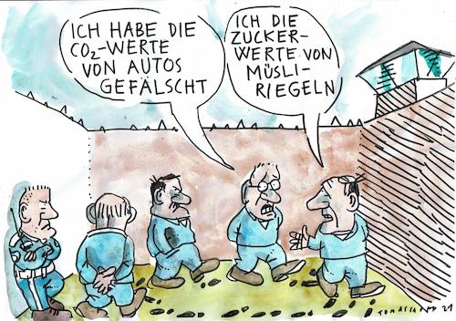 Cartoon: gefälscht (medium) by Jan Tomaschoff tagged abgase,betrug,auros,zucker,abgase,betrug,auros,zucker
