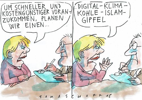 Cartoon: Gipfel (medium) by Jan Tomaschoff tagged schlagworte,gipfeltreffen,schlagworte,gipfeltreffen