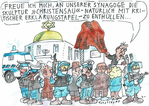 Cartoon: Gleiche Münze (medium) by Jan Tomaschoff tagged antisemitismus,intoleranz,antisemitismus,intoleranz