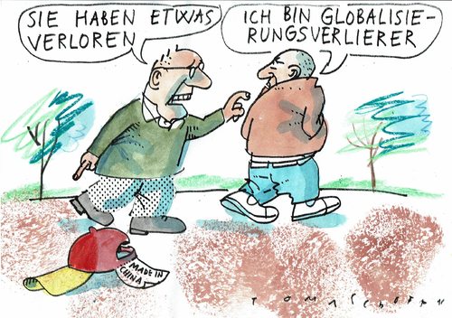Cartoon: Globalisierungsverlierer (medium) by Jan Tomaschoff tagged wutbürger,globalisierung,wutbürger,globalisierung