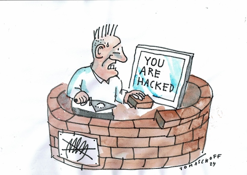 Cartoon: Hacked (medium) by Jan Tomaschoff tagged internet,handy,hetze,medien,internet,handy,hetze,medien