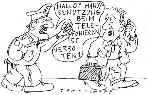 Cartoon: Handy-Verbot (medium) by Jan Tomaschoff tagged handy,mobile,cell,phone,