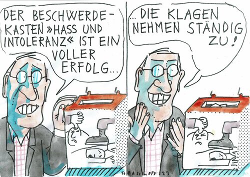 Cartoon: Hass (medium) by Jan Tomaschoff tagged hass,intoleranz,streitkultur,hass,intoleranz,streitkultur