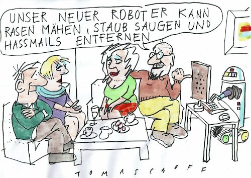 Cartoon: Hassmails (medium) by Jan Tomaschoff tagged internet,hass,netze,internet,hass,netze