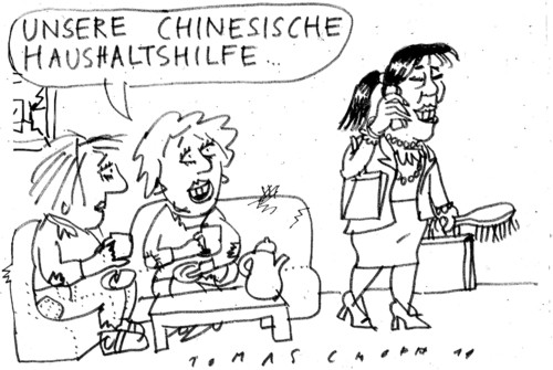 Cartoon: Haushaltshilfe (medium) by Jan Tomaschoff tagged china,china