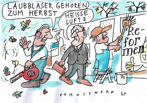 Cartoon: Herbst (medium) by Jan Tomaschoff tagged cdu,spd,merz,klingbeil,reformen,cdu,spd,merz,klingbeil,reformen