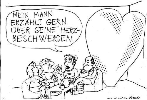 Cartoon: Herzbeschwerden (medium) by Jan Tomaschoff tagged herzbeschwerden