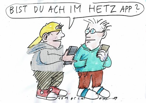 Cartoon: Hetze (medium) by Jan Tomaschoff tagged internet,hetze,hass,internet,hetze,hass