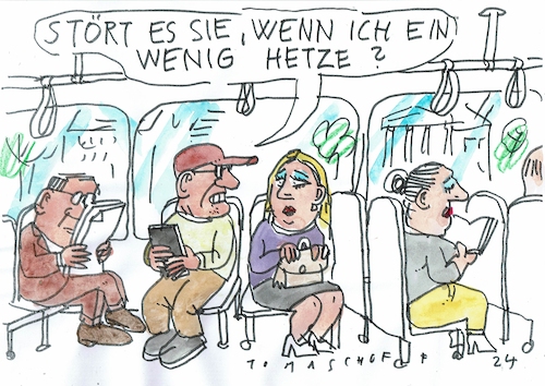 Cartoon: Hetze (medium) by Jan Tomaschoff tagged internet,handy,hetze,medien,internet,handy,hetze,medien