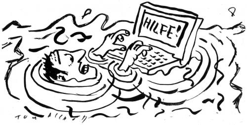 Cartoon: Hilfe! (medium) by Jan Tomaschoff tagged hilfe,sos,insolvenz
