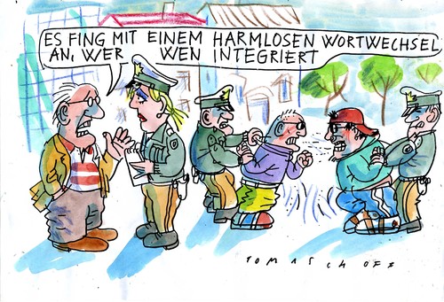 Cartoon: Integration (medium) by Jan Tomaschoff tagged intergration,intergration