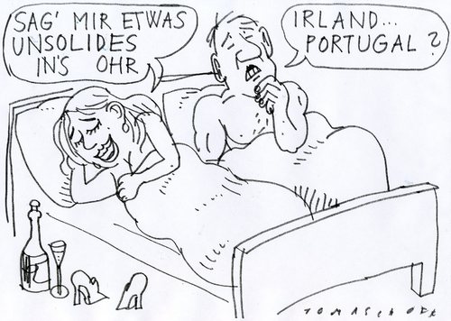 Cartoon: Irland... (medium) by Jan Tomaschoff tagged irland,portugal,eu,irland,portugal,eu,pleite,schulden,finanzen,finanzkrise,wirtschaftskrise