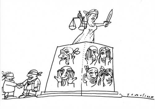 Cartoon: Justiz (medium) by Jan Tomaschoff tagged justiz,justiz,gericht,gerechtigkeit