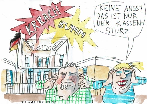 Cartoon: Kassensturz (medium) by Jan Tomaschoff tagged haushalt,lindner,staatsschulden,haushalt,lindner,staatsschulden