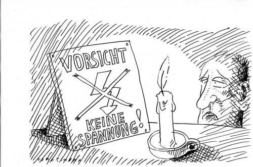 Cartoon: Keine Spannung (medium) by Jan Tomaschoff tagged energiepreise,knappheit,strom,energiepreise,knappheit,strom,alternativenergie,alternative,kerze,energie,krise,energiekrise,preise,preis,kosten,stromerzeugung,stromknappheit,strompreis,übergangsenergie