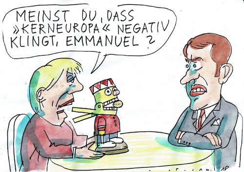 Cartoon: Kerneuropa (medium) by Jan Tomaschoff tagged macron,eu,macron,eu
