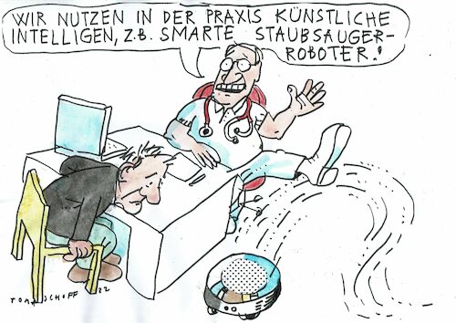 Cartoon: KI (medium) by Jan Tomaschoff tagged künstliche,intelligenz,arzt,gesundheit,künstliche,intelligenz,arzt,gesundheit
