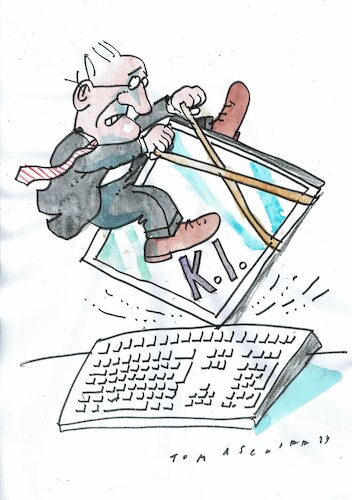 Cartoon: KI (medium) by Jan Tomaschoff tagged ki,ai,ki,ai