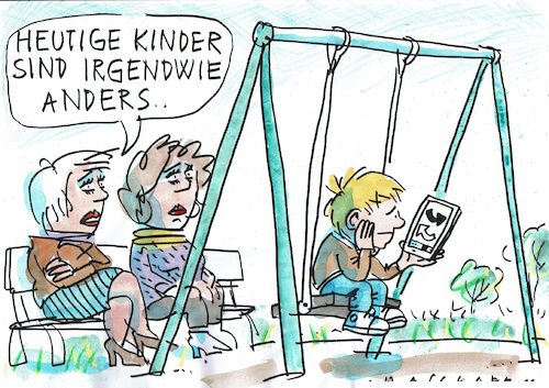 Cartoon: Kinder (medium) by Jan Tomaschoff tagged kinder,bewegung,medien,internet,kinder,bewegung,medien,internet