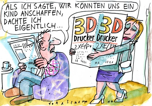 Cartoon: Kinderwunsch (medium) by Jan Tomaschoff tagged kind,kind
