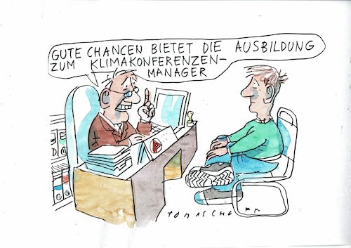 Cartoon: Klimakonferentenmanager (medium) by Jan Tomaschoff tagged klima,politiker,klima,politiker