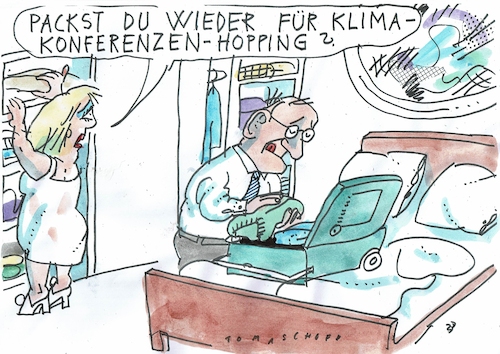 Cartoon: Klimakonferenz (medium) by Jan Tomaschoff tagged klimakonferenzen,klimakonferenzen