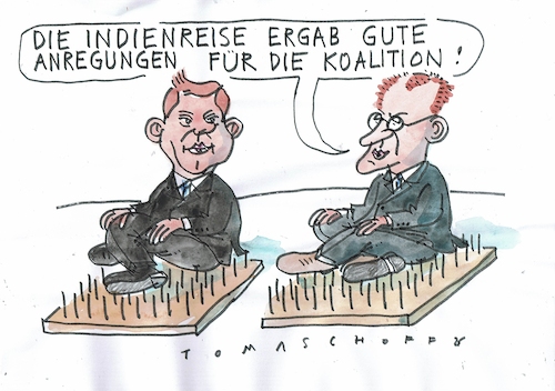 Cartoon: Koalition (medium) by Jan Tomaschoff tagged klingbeil,merz,cdu,spd,klingbeil,merz,cdu,spd